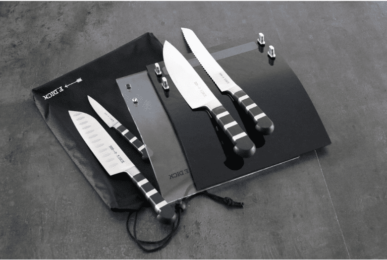 Knivblok Dick m. 4 knive  Knivblok i akryl - Knivblok med 4 Knive