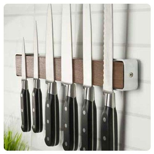Knivmagnet 34 cm til 6 knive (Valnøddetræ) | Bisbell | Knivmagneter | Køkkenshop